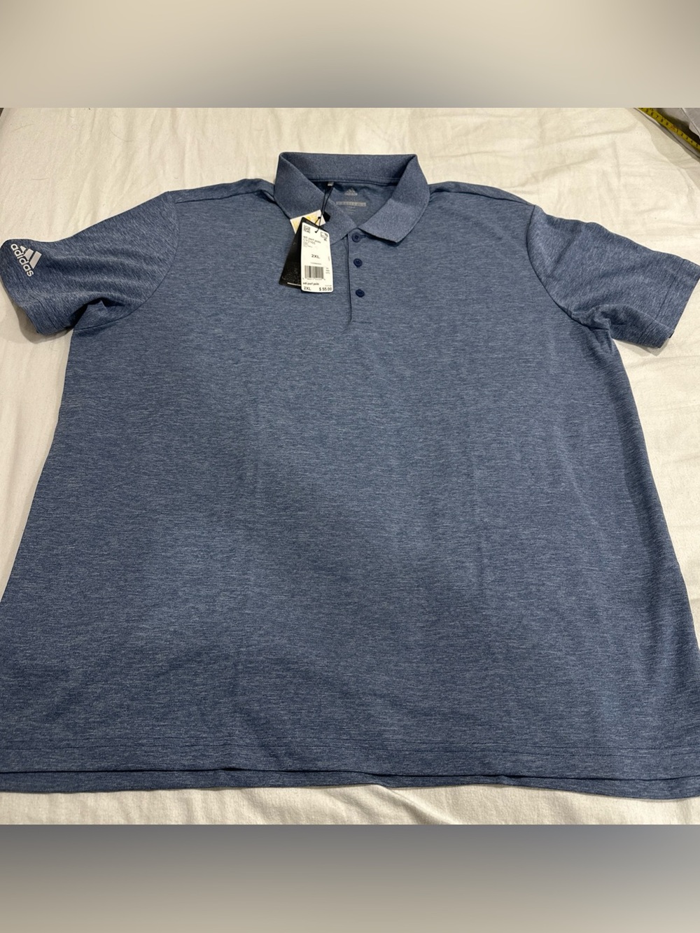 NWT Adidas Golf Perfect Polo Shirt 2XL Blue UPF 50 Short Sleeve Summer Athletic